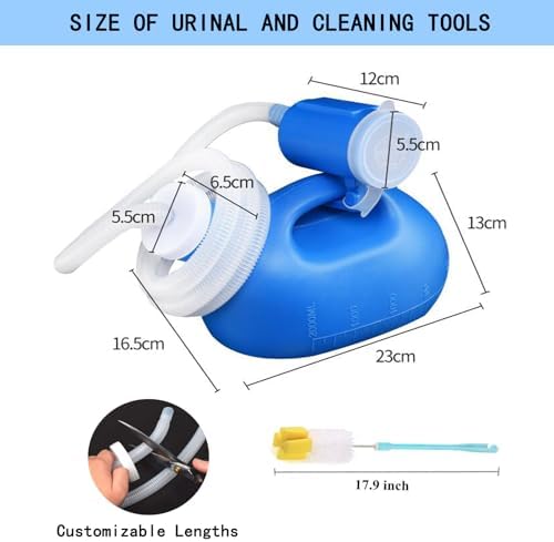2000ML Urinal for Men, Spill Proof Urine Bottle, Pee Bottle for Hospital