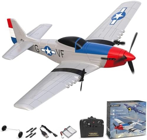 volantexrc RC Plane, 3 Channel Remote Control Plane for Beginners & Adults | Spitfire Fighter RTF, 6-Axis Gyro, 2.4GHz Radio Controlled Aircraft, Easy to Fly