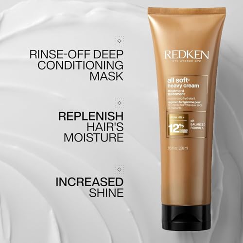 Redken All Soft Heavy Cream Mask Treatment- Moisturizing Deep Conditioner Treatment For Dry Hair, Softens and Smooths Hair, With Argan Oil
