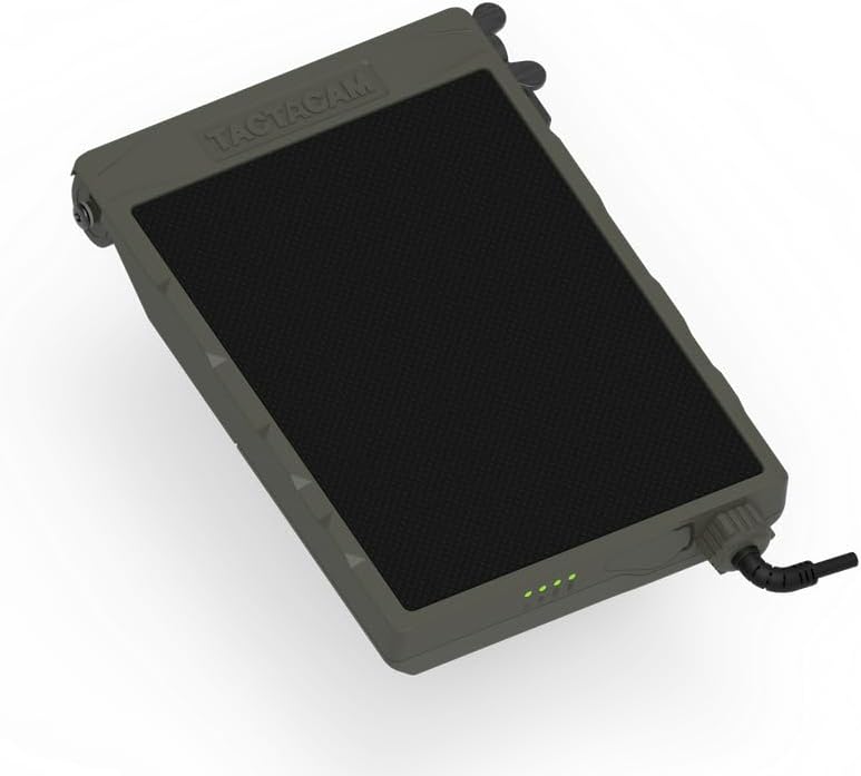 Tactacam Defend Solar Panel, Built-in Battery, Day & Night Power | 5, 200mAh built-in battery, weatherproof, integrated mount, also fits REVEAL X