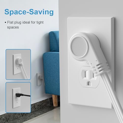 2 Pack 12 Feet 3 Outlets with Hand/Foot Switch Extension Power Cord.