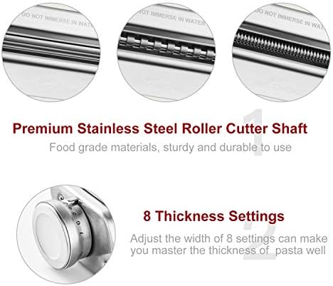 GVODE 3Pcs Pasta Attachment for KitchenAid Stand Mixer, 304 Stainless Steel | Pasta Maker Attachment Set with Pasta Roller