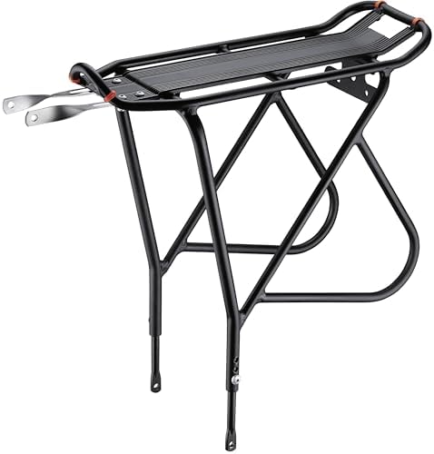 Ibera Bike Rack - Bicycle Touring Carrier Plus+ for Disc Brake/Non-Disc Brake Mount, Fat Tire Bikes, Frame-Mounted for Heavier Top & Side Loads, Height Adjustable for 26"-29" Frames