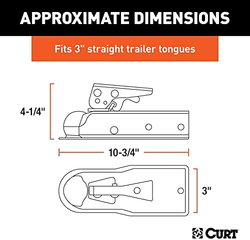 Curt Manufacturing K-5138 Class 2 3500 Gtw 2 in Ball 3 in Channel Zinc Plated