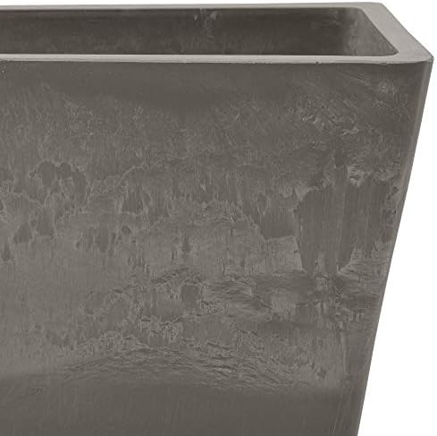 Arcadia Garden Products PSW U45CT Plastic/Stone/Wood Composite Simplicity Window Box, No Drainage Hole (Drillable), 17.5" x 7" x 6", Cement Color