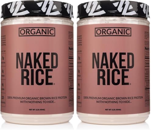 NAKED nutrition Rice - Organic Brown Rice Protein Powder - Vegan Protein Powder - 5Lb Bulk, Gmo Free, Gluten Free & Soy Free. Plant-Based Protein, No Artificial Ingredients - 76 Servings