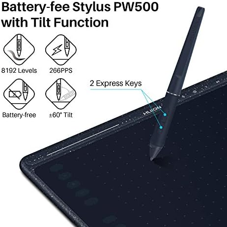HUION HS611 10x6 inch Drawing Tablet 8192 Pen Pressure