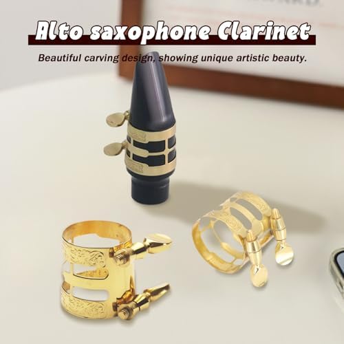 Alto Sax Ligature, Metal Alto Saxophone Ligature,Saxophone Gold Ligature Fastener