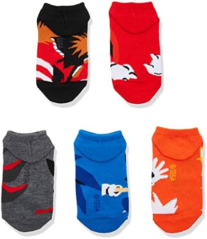 Sonic The Hedgehog boys 5 Pack No Show Socks