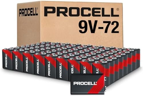 PROCELL 9V Alkaline Batteries for Smoke Detectors, 72 Count Bulk Pack | Professional-grade 9V for facilities, powers CO alarms, wireless mics