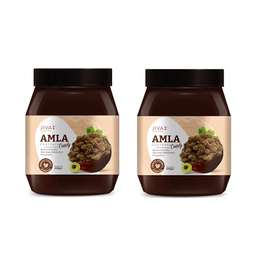 Jiva Ayurveda Amla Candy (Chatpata) - 400g (14.1 oz) | Tangy Indian Gooseberry Bites | Natural Vitamin C & Antioxidant Rich | Zesty Sweet & Spicy