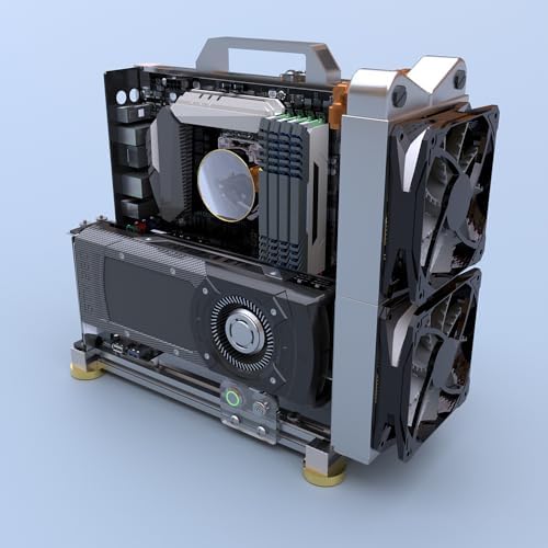 DIY Open Frame PC Chassis, Aluminum Computer Case, Supports ITX Motherboard, Excellent Cooling, Type-C Support
