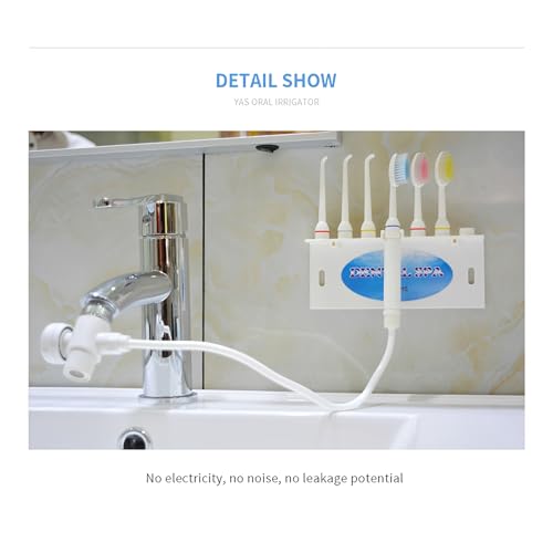 Water Flosser for Family Use 3 Jet Tips & 3 Toothbrush for Faucet & Shower, Oral Irrigator Non-Electric Safety , Dental Oral Care Tooth Cleaning