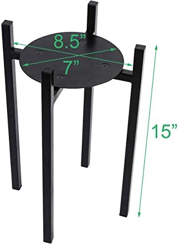 Sunnyglade 15" High Plant Stand Indoor Metal Potted Plant Holder Sturdy | Plant Stand Indoor Galvanized Steel Pot Stand with Stylish Mid-Century