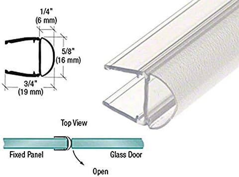 Gordon Glass Co Translucent Vinyl Bulb Seal for 3/8" (10mm) Glass - 84 in Long | Shower Door U-Channel with Soft Bulb Seal for 3/8" Glass