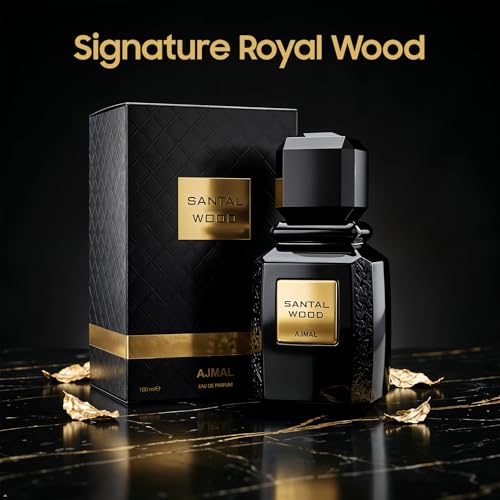 Ajmal Santal Wood EDP Unisex, 3.4 fl oz / 100 ml | Rich woody signature for men and women. Long-lasting and handcrafted in Dubai.