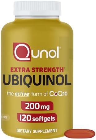 Qunol Ubiquinol 200mg, Extra Strength, Powerful Antioxidant, 60 Softgels | #1 Cardiologist Recommended Supplement for Heart Health, Coenzyme Q10 Supplement to support Vascular Health & Cellular Energy