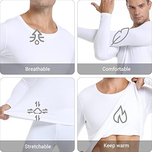 PISIQI Thermal Underwear Men Long Johns Set Ultra-Soft with Fleece Lined Base Layer Winter Skiing Warm Top & Bottom