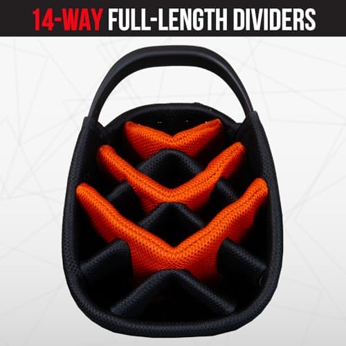 Team Golf NCAA Auburn University Tigers Fairway Golf Stand Bag Fairway Golf Stand Bag, Lightweight, 14-way Top, Spring Action Stand
