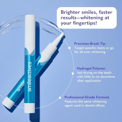 Smileactives Teeth Whitening Kit with Gel & Pen, Hydrogen Peroxide, 30-Day