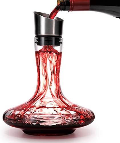 Wine Decanter Built-in Aerator Pourer, Wine Carafe, Red Wine Decanter, 100% Lead-free Crystal Glass, Wine Hand-held Aerator, Wine Gift