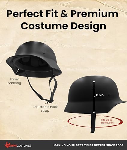 Nicky Bigs Novelties Black German WW2 Helmet, Military Costume Accessory