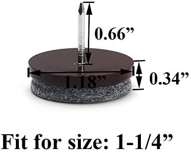 Furniture Felt Pads Nail-on Heavy Duty Felt Pad Chair Sliders Round Chair Leg Floor Protectors 1" Furniture Leg Protector 24 Pack
