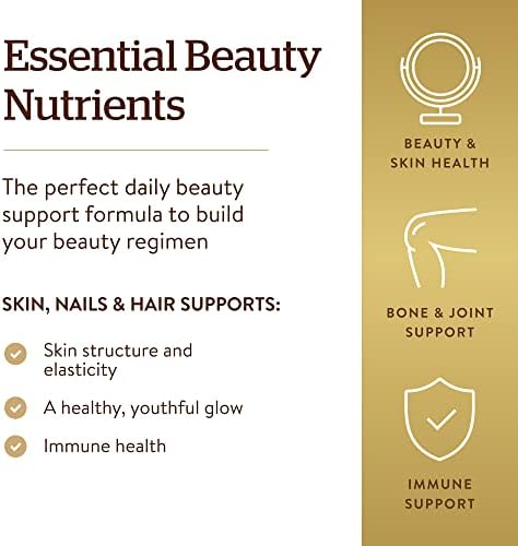 Solgar Skin, Nails & Hair, Advanced MSM Formula, 120 Tablets, Non GMO | Supports Collagen for Hair, Nail and Skin Health, Provides Zinc, Vitamin C & Copper, Vegan, Gluten & Dairy Free - 60 Servings