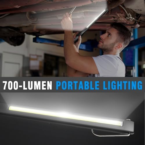 Dr. Prepare LED Work Light, 700 Lumens Rechargeable Work Lights, Cordless Portable Magnetic COB LED Work Light, Inspection Light for Car Repair, Home, Garage, Emergency