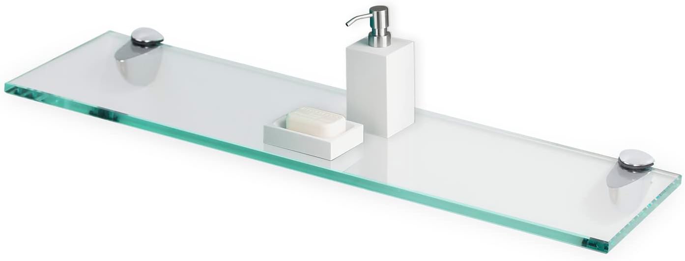 Fab Glass and Mirror Glass Shelf 8" X 30" Clear