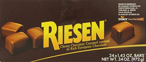 Riesen Dark Chocolate Covered Caramel Candies - Individually Wrapped Soft & Chewy Candy Pieces, 45% Cacao, European Dark Chocolate - 30 oz Bulk Bag (Pack of 1)