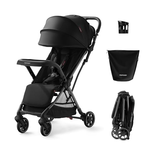 Momcozy ClickGo Lightweight Travel Stroller for Airplane, One-Click Fold | Large Extendable UPF 50+ Canopy, Suitable from Birth through Toddler Years