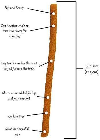 Rena's Recipe Twiggly Chicken Sticks Dog Treats, 24 oz, Approx. 100 Pieces | Rawhide-Free Soft Chicken Jerky Sticks with Glucosamine