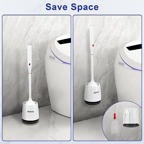 Electric Toilet Brush, Silicone Toilet Brush, Toilet Bowl Brush and Holder Set with Ventilated Holder, Toilet Brush, Floor Standing