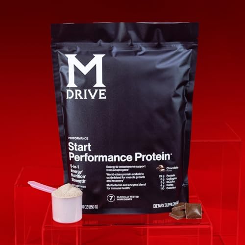 Mdrive Start Performance Protein Powder Chocolate Mousse 30 Servings | 9 in 1 Complete Nutrition Shake Adaptogen Blend Digestion Immune Nitric Oxide