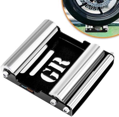 Grand Pitstop Motorcycle Wheel Cleaning Stand - Paddock Stand Replacement - Wheel Roller Stand for tire Cleaning & Chain Lubrication - GRoller Medium (Bikes < 485 lb & Tyre Width <180 mm)
