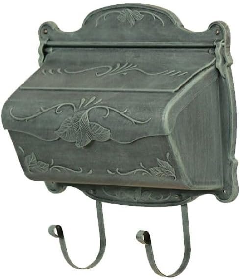 Special Lite Floral Horizontal Wall Mount Mailbox - Black Aluminum Mailbox for Wall Mount - SHF-1001-BLK
