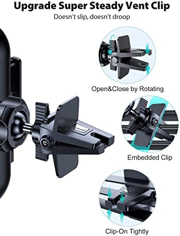 VICSEED Air Vent Clip for Car Mount, Twist-Lock Anti-Shake Vent Grip, 17mm (0.67inch) Ball Head Universal for Most Phone Mount for Car