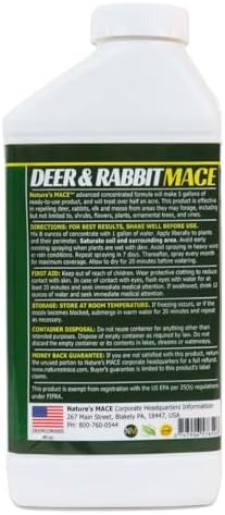 Nature's MACE Deer & Rabbit Repellent 40 oz Concentrate | Deer Repellent Spray for Plants, Lawns, Flowers & Gardens, Plant Safe, Protect Plants Fast, All-Season Protection.