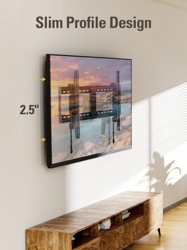 Mounting Dream Tilting TV Wall Mount for Most 37-90 Inch TVs up to 132lbs | Low Profile TV Mount Fits 16", 18", 24" Studs, Max VESA 600x400mm, Wall Mount TV Bracket with Quick Lock & Release, MD2268-LK