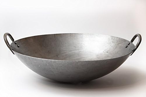 Craft Wok Big 16 Inch Heavy Canton Style Hand Hammered Carbon Steel Wok (Round Bottom) / 731W87