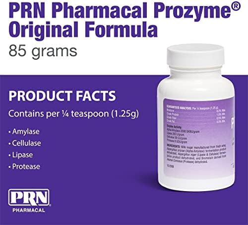 PRN Pharmacal ProZyme Enzyme Replacement Supplement - Natural Digestive Aid Veterinary Enzyme Formula - Plant Based for Pet Digestive Health - 200 g
