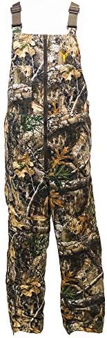 HOT SHOT Men’s Insulated Camo Bib, Ultra-Quiet Adjustable Overalls, Cold Weather Hunting Coveralls for Men