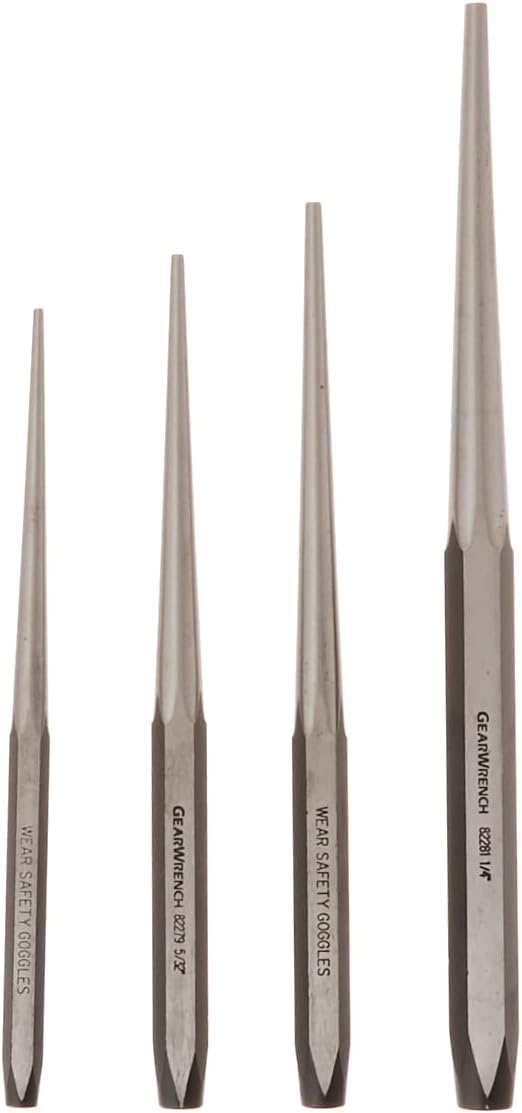GEARWRENCH 4 Piece Long Taper Punch Set, 82307