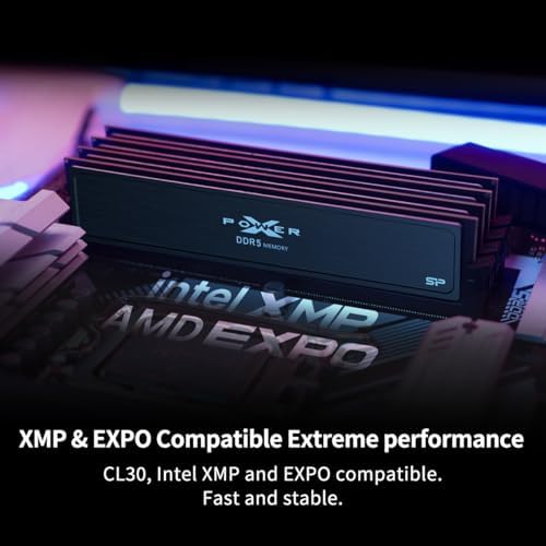 Silicon Power Value Gaming DDR5 32GB (2x16GB) 6000MT/s (PC5-48000) 288-pin CL30 1.35V UDIMM Desktop RAM Computer Memory SP032GXLWU60AFDJ