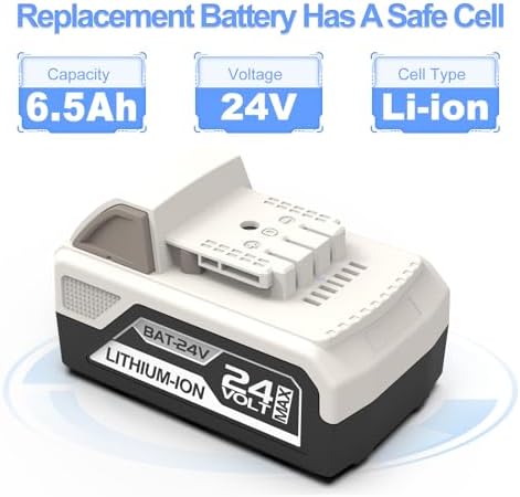 2Pack 6500mAh 24V Battery for Snow Joe 24V Battery