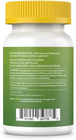 Noor Vitamins Halal Womens Multivitamin & Mineral I Once Daily Vitamin Supplement I Vegan | Supports Energy, Immunity, Metabolism