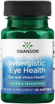 Swanson Synergistic Eye Health, Lutein 20 mg Zeaxanthin 2 mg, 60 Softgels | Synergistic Eye Health with Lutein 20 mg and OmniXan Zeaxanthin 2 mg to Protect the Retina and Macula from Blue Light