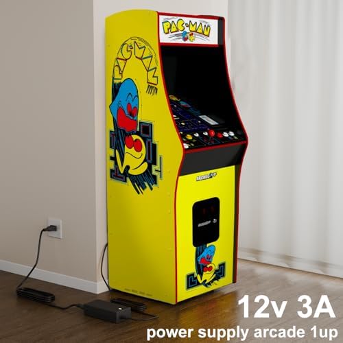 12V Power Cord for Arcade1up Machines - Instant Revival Replacement Charger for 3/4 Scale Cabinets & Cocktail Tables