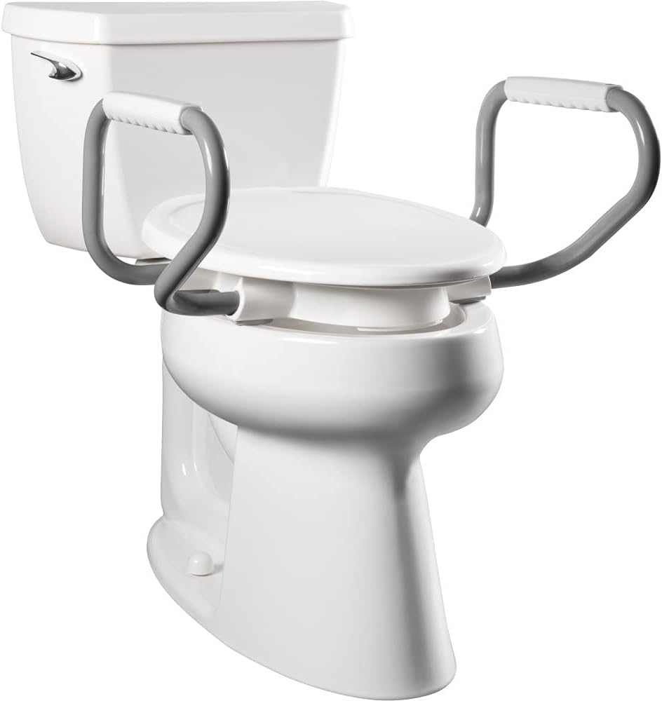 Bemis Assurance 3" Raised Toilet Seat for Seniors, Therapist Preferred for Safety, Secure Hinges, Clean Shield Guard, Elongated, White